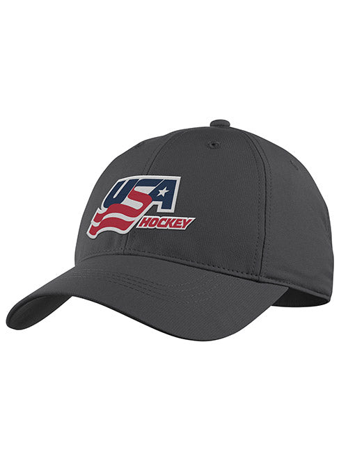 Nike USA Hockey Legacy91 Adjustable Hat in Black - Front Left View