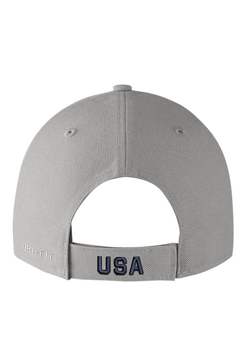 Nike USA Hockey Classic99 Grey Adjustable Hat - Back View
