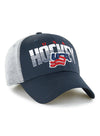 47 Brand USA Hockey Abacus Contender Flex Hat in Navy and Gray - Right View