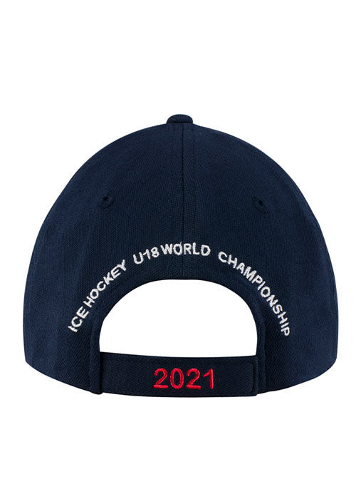 2021 IIHF Ice Hockey U18 World Championship Structured Hat in Navy - Back View