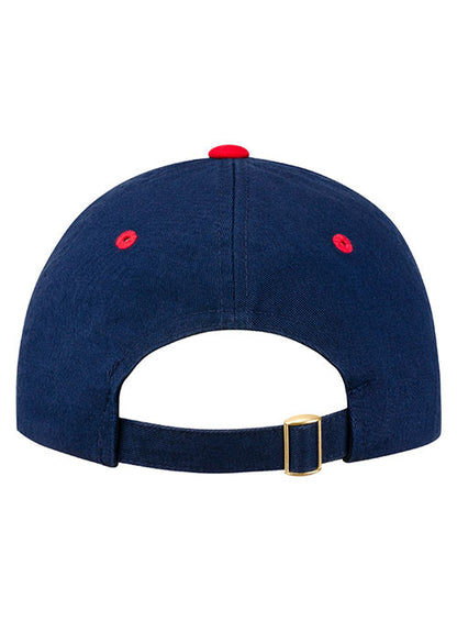 USA Hockey Two Tone Adjustable Hat in Navy and Red - Back View