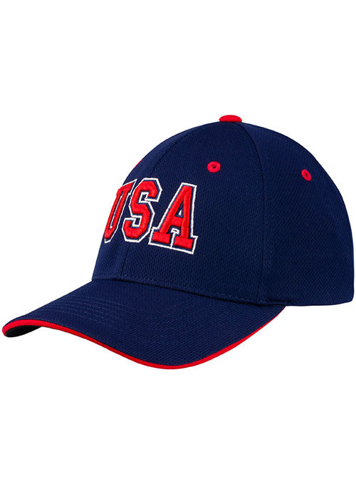 USA Hockey Core Fan Flex Hat in Navy - Left View