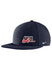 Nike USA Hockey Offset Pro Flatbill Snapback Hat in Navy Blue - Left Side View