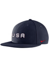 Nike USA Hockey Olympic Pro Flatbill Snapback Hat in Black - Front Left View