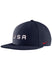 Nike USA Hockey Olympic Pro Flatbill Snapback Hat in Black - Front Left View
