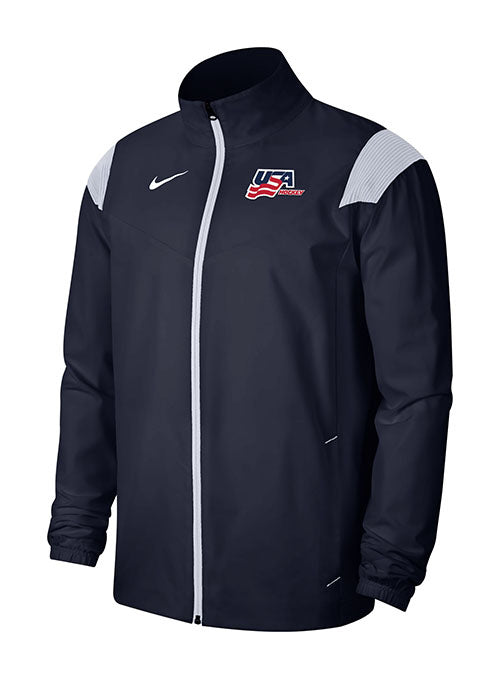 Nike USA Hockey Repel Full Zip Woven Jacket - Navy - Front View