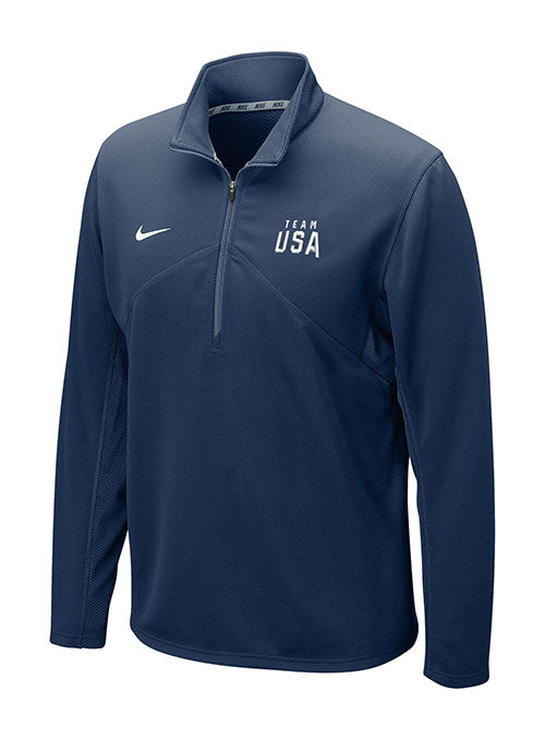 Nike 2022 Team USA 1/4 Zip Training Jacket in Navy - Front View