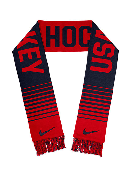 Nike USA Hockey Scarf in Red and Black - Back View