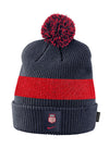 Nike USA Hockey Olympic Cuffed Pom Beanie in Black and Red - Front View