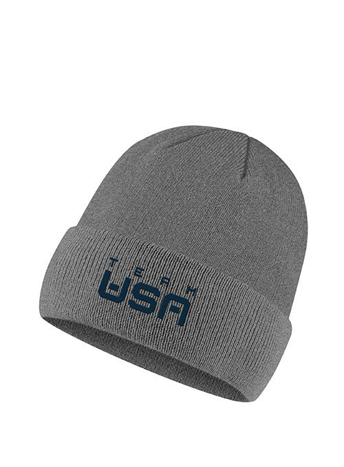 Nike 2022 Team USA Cuffed Beanie in Gray - Front View