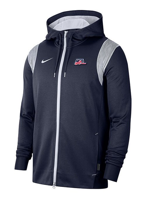 Nike Hockey Therma Full Zip Hooded Sweatshirt - Navy | USA Hockey Shop