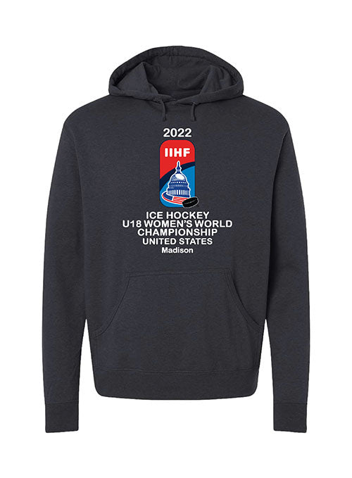 2022 IIHF U18 Women's World Championship Hooded Sweatshirt - Charcoal - Front View