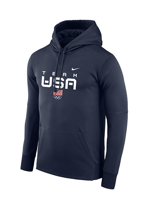 Nike 2022 Team USA Therma Hooded Sweatshirt in Navy - Front View