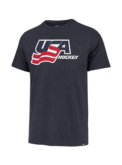 47 Brand USA Hockey Knockout Fieldhouse T-Shirt in Black - Front View