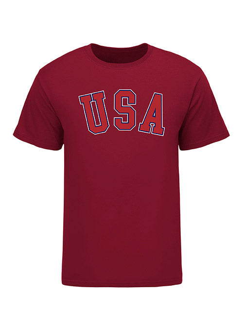 USA Hockey Core Fan T-Shirt in Red - Front View