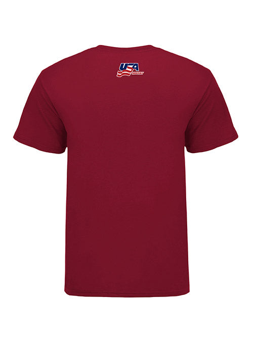 USA Hockey Core Fan T-Shirt in Red - Back View