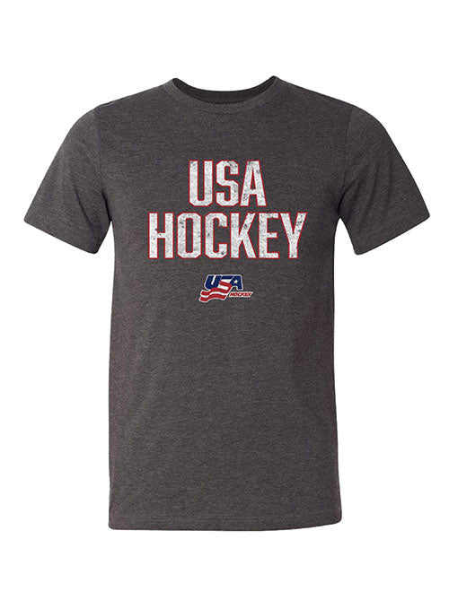 USA Hockey Right Wing T-Shirt in Grey - Front View