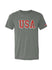 USA Hockey Vintage Fan T-Shirt in Grey - Front View