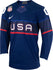 Nike USA Hockey Away 2022 Olympic Personalized Jersey in Navy - Front Left View