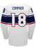 Nike USA Hockey Jesse Compher Home 2022 Olympic Jersey in White - Back View