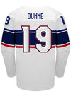 Nike USA Hockey Jincy Dunne Home 2022 Olympic Jersey in White - Back View