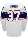 Nike USA Hockey Abbey Murphy Home 2022 Olympic Jersey in White - Back View
