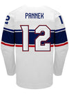 Nike USA Hockey Kelly Pannek Home 2022 Olympic Jersey in White - Back View
