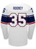 Nike USA Hockey Maddie Rooney Home 2022 Olympic Jersey in White - Back View