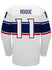 Nike USA Hockey Abby Roque Home 2022 Olympic Jersey in White - Back View