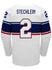 Nike USA Hockey Lee Stecklein Home 2022 Olympic Jersey in White - Back View