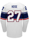 Nike USA Hockey Taylor Heise Home 2022 Olympic Jersey in White - Back View