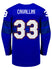 Nike USA Hockey Alex Cavallini Alternate 2022 Olympic Jersey in Blue - Back View