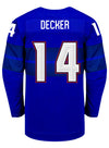 Nike USA Hockey Brianna Decker Alternate 2022 Olympic Jersey in Blue - Back View