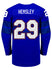 Nike USA Hockey Nicole Hensley Alternate 2022 Olympic Jersey in Blue - Back View