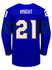 Nike USA Hockey Hilary Knight Alternate 2022 Olympic Jersey in Blue - Back View