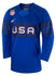 Nike USA Hockey Alternate 2022 Olympic Jersey in Blue - Front Left View