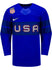 Nike USA Hockey Alternate 2022 Olympic Jersey in Blue - Front View