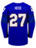 Nike USA Hockey Taylor Heise Alternate 2022 Olympic Jersey in Blue - Back View