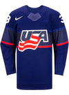 Nike USA Hockey Cayla Barnes Away Jersey in Blue - Front View