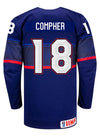 Nike USA Hockey Jesse Compher Away Jersey in Blue - Back View