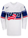 Nike USA Hockey Cayla Barnes Home Jersey in White - Front View