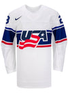 Nike USA Hockey Hannah Bilka Home Jersey in White - Front View