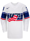 Nike USA Hockey Aerin Frankel Home Jersey in White - Front View