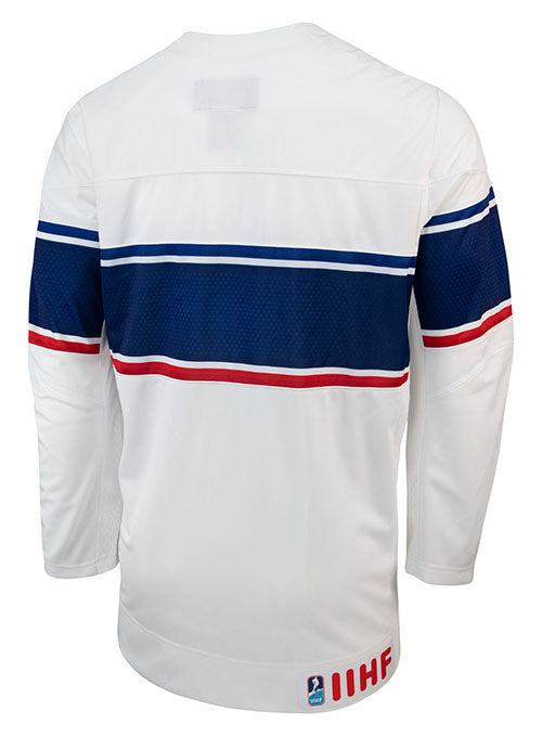 Nike USA Hockey Home Jersey in White - Back View