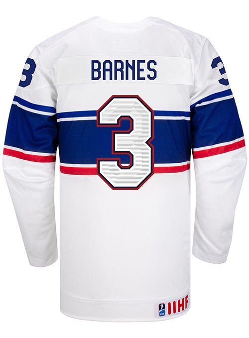 Nike USA Hockey Cayla Barnes Home Jersey in White - Back View