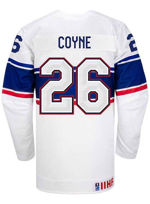 Nike USA Hockey Kendall Coyne Home Jersey in White - Back View