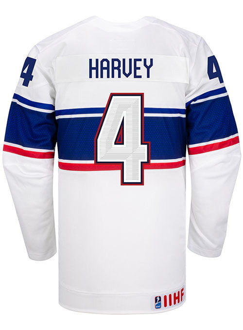 Nike USA Hockey Caroline Harvey Home Jersey in White - Back View