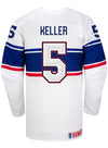Nike USA Hockey Megan Keller Home Jersey in White - Back View