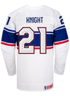 Nike USA Hockey Hilary Knight Home Jersey in White - Back View