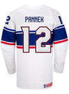 Nike USA Hockey Kelly Pannek Home Jersey in White - Back View